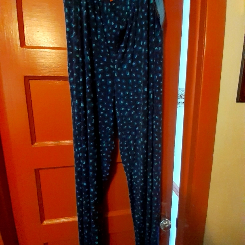 IMAN Gorgeous Rich Blue Print Pants 3XL TALL!